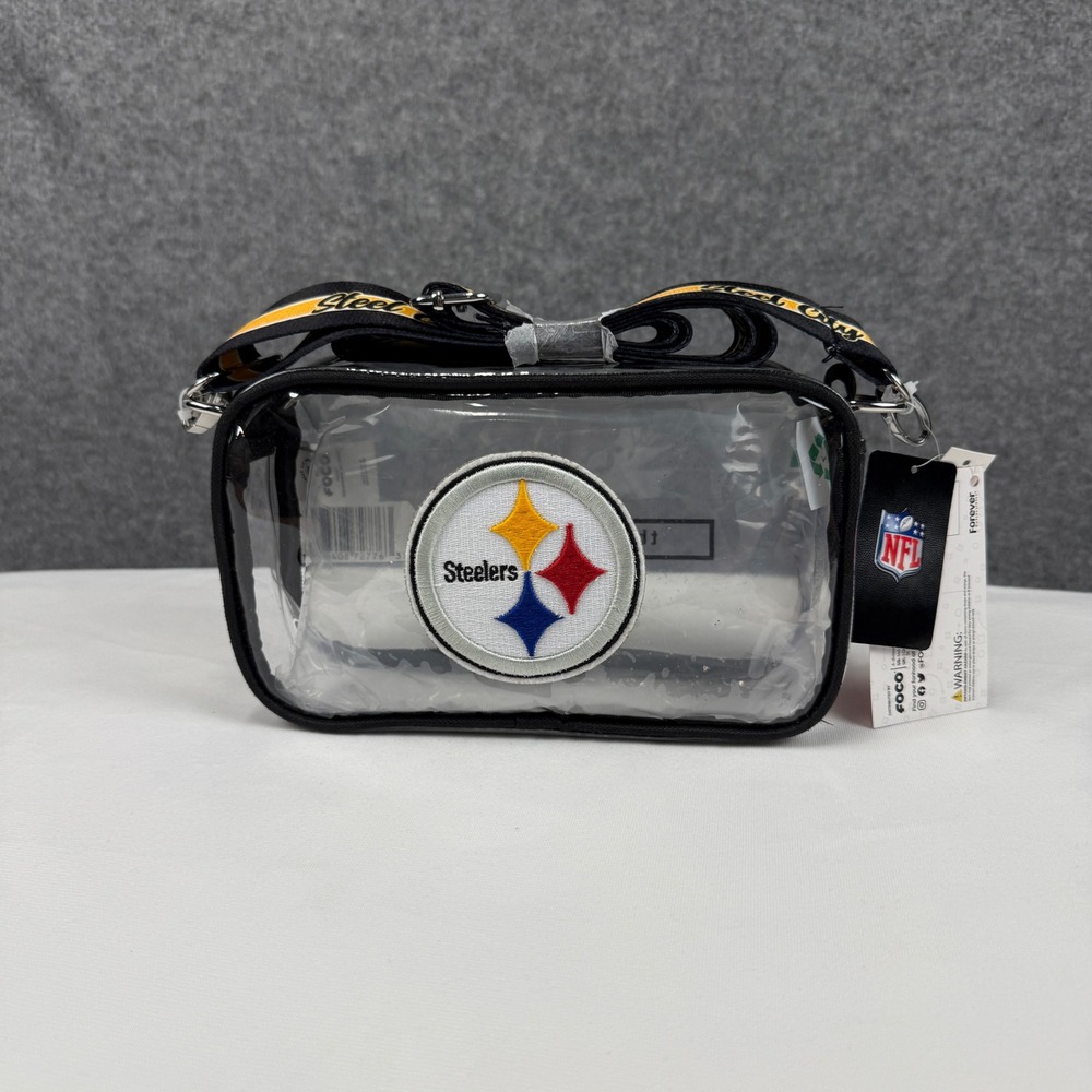 FOCO NFL Pittsburgh Steelers Clear Crossbody Stadium Bag Steel City Football NEW